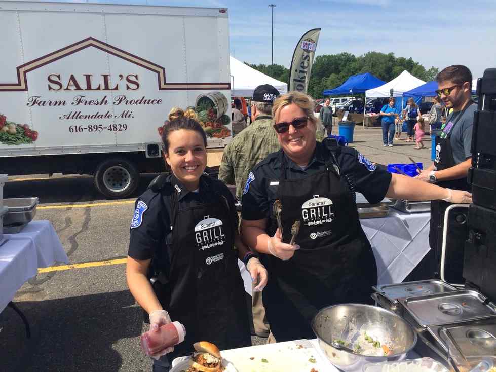 Officer Wenk and Officer Howard at the GVSU Grill Challenge
